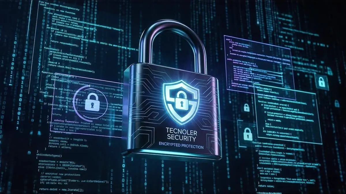 قفل رقمي مشفر يمثل الحماية القصوى لـ تأمين حساباتك الرقمية والخصوصية في بيئة تكنولوجية - تكنولر