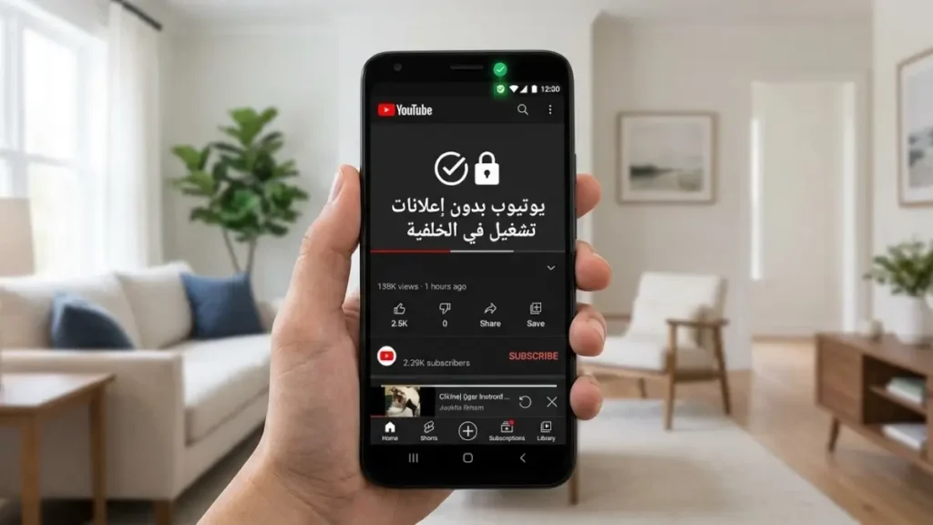 تحميل تطبيق تشغيل اليوتيوب في الخلفية وحجب الإعلانات نهائياً للهاتف 2026 واجهة تشغيل اليوتيوب في الخلفية بدون إعلانات وفي الخلفية على الهواتف الذكية 2026